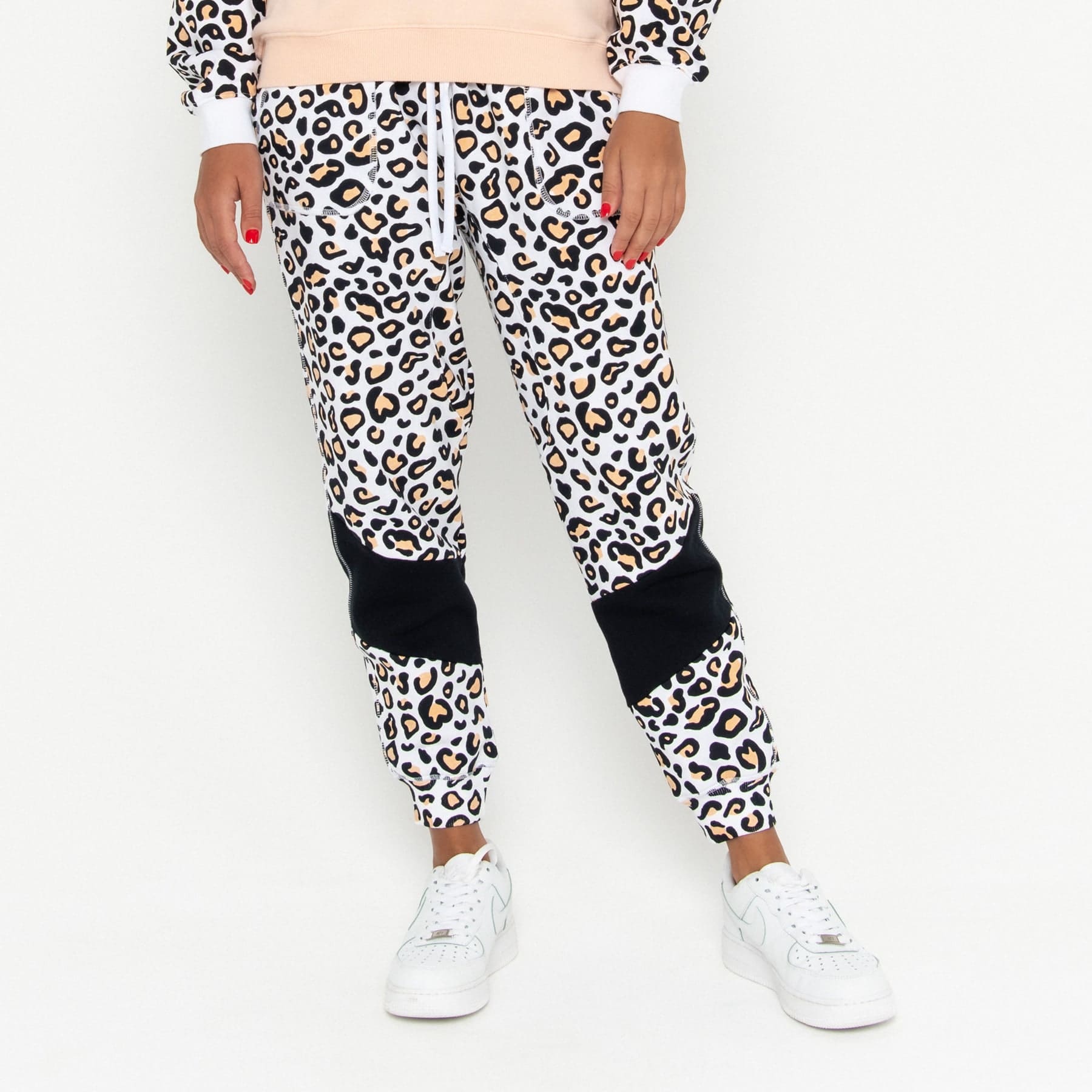 Track Pant Spliced Final Sale - Safari Leopard