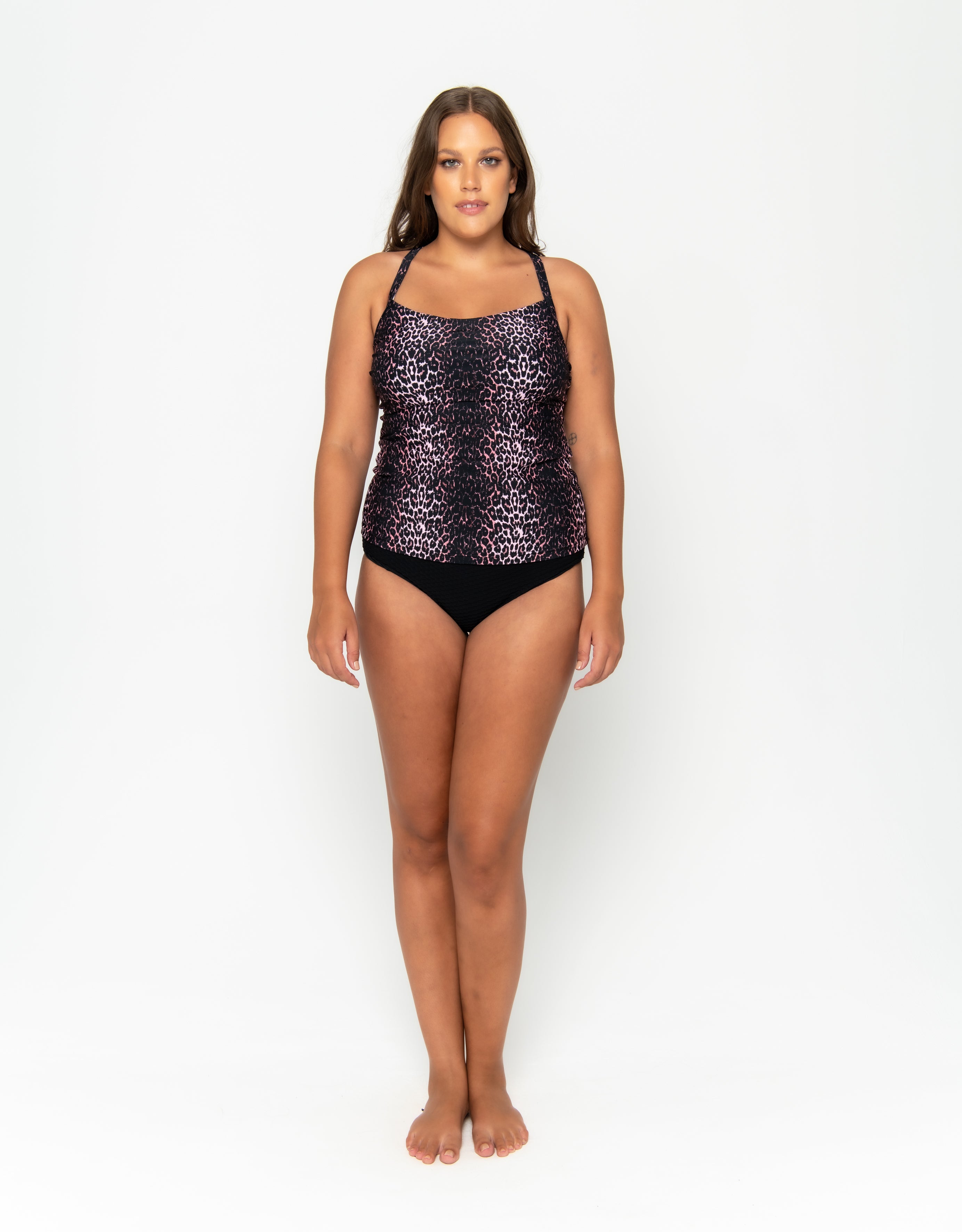 Giselle Tankini Top Final Sale - Kitty Leopard