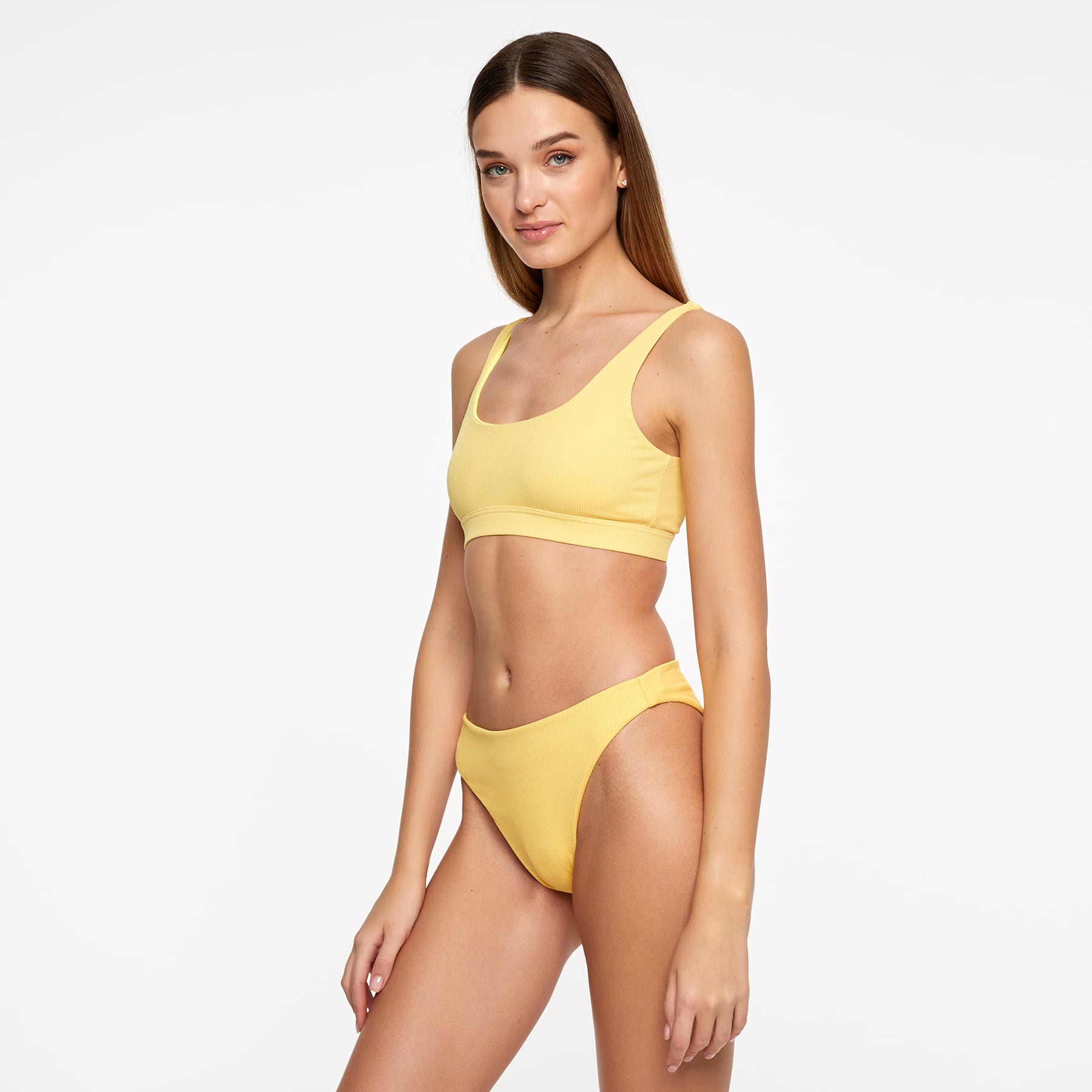 Gia Bikini Top Final Sale - Sunshine Yellow Ribbed