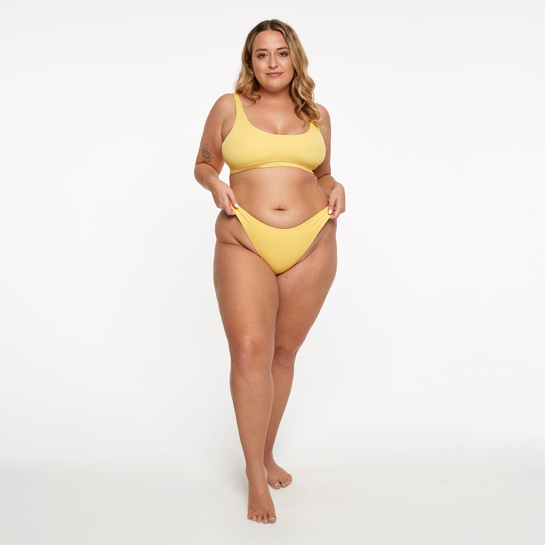 Gia Bikini Top Final Sale - Sunshine Yellow Ribbed