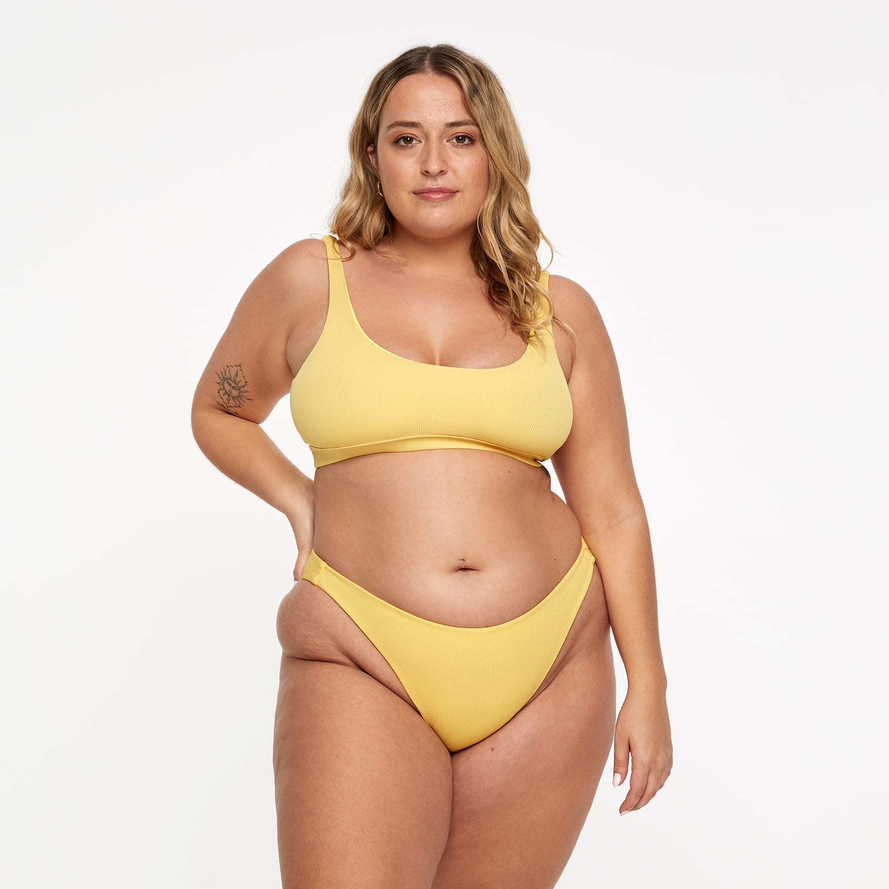 Gia Bikini Top Final Sale - Sunshine Yellow Ribbed