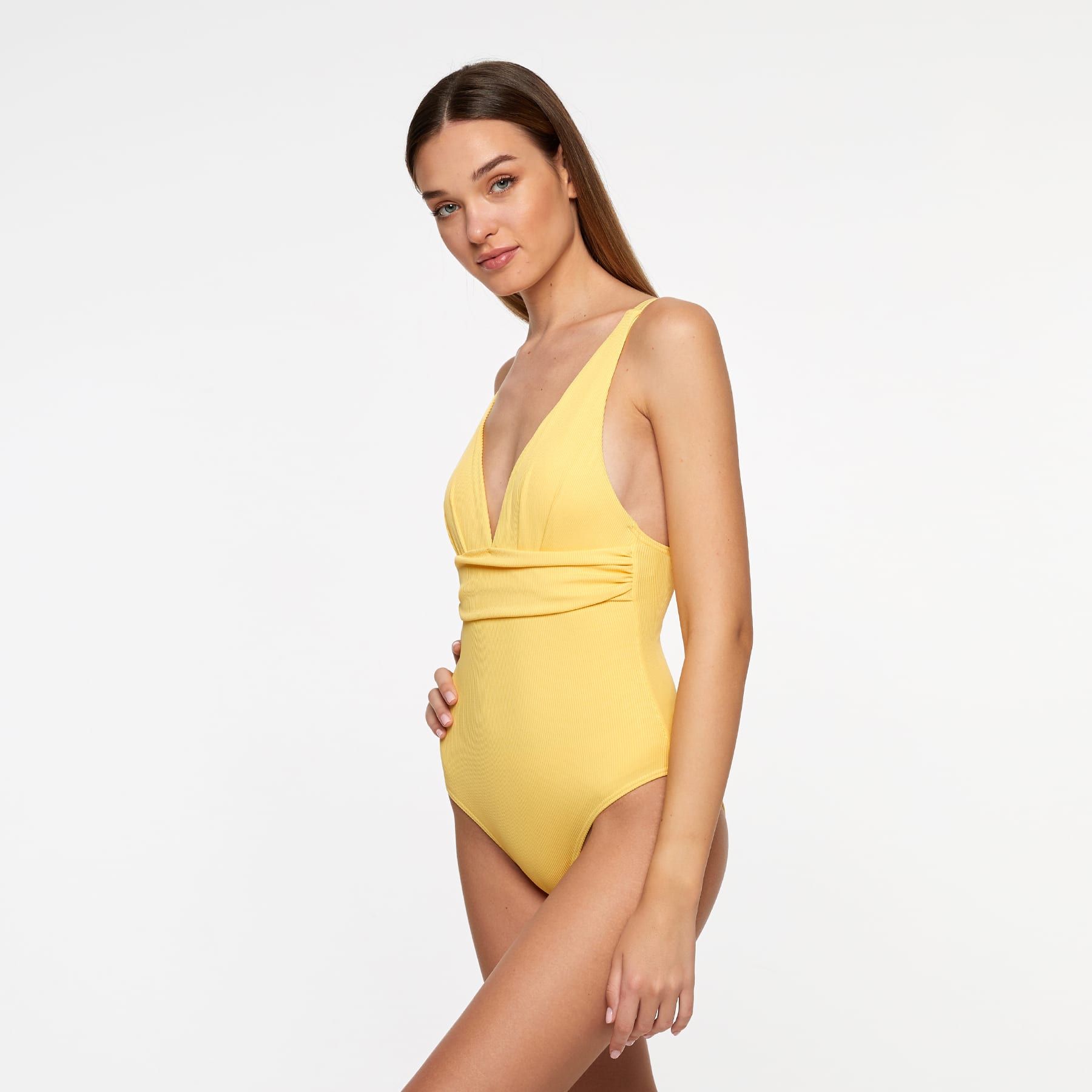 Gwen One Piece Final Sale - Sunshine Yellow Ribbed