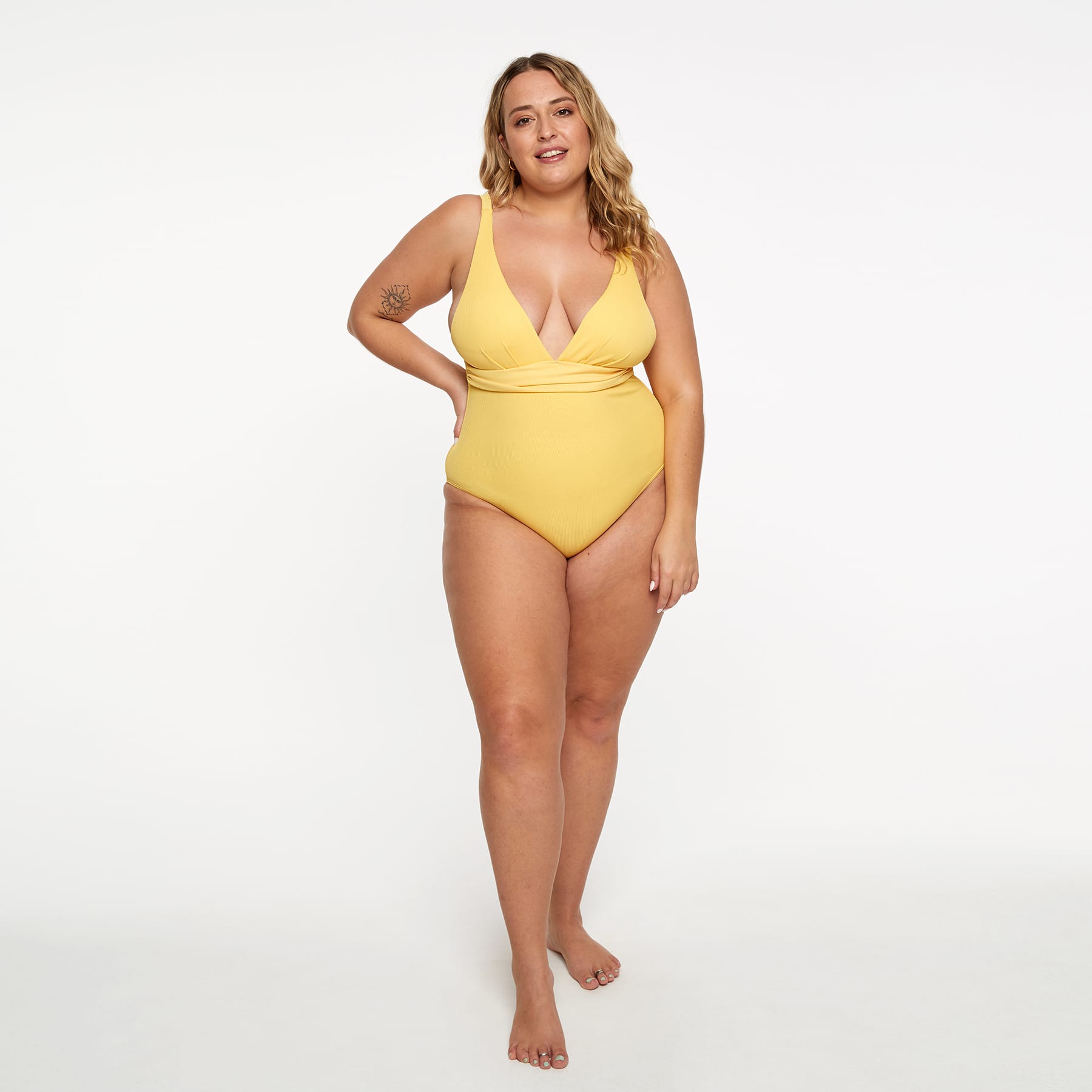 Gwen One Piece Final Sale - Sunshine Yellow Ribbed