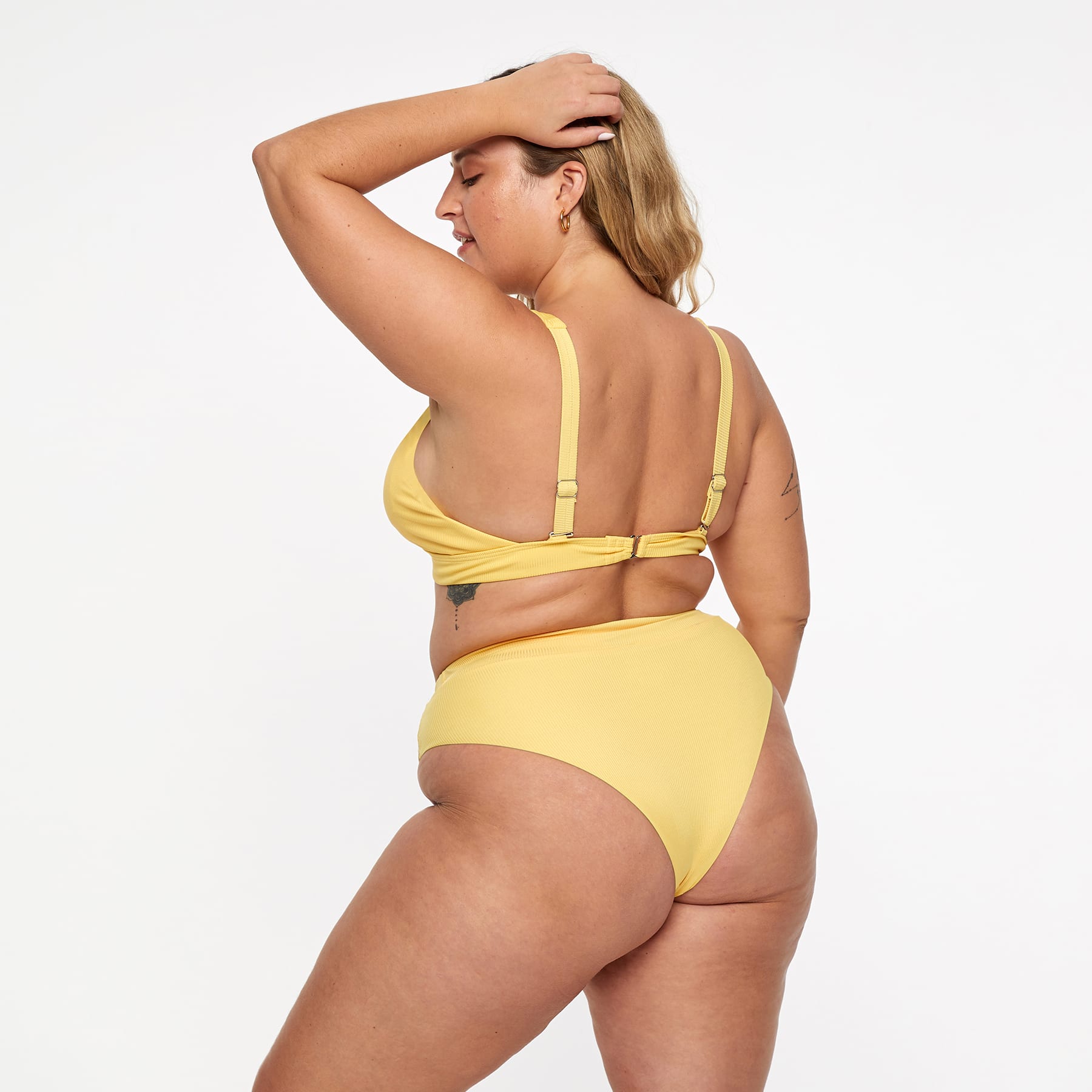 Lola Triangle Top Final Sale - Sunshine Yellow Ribbed