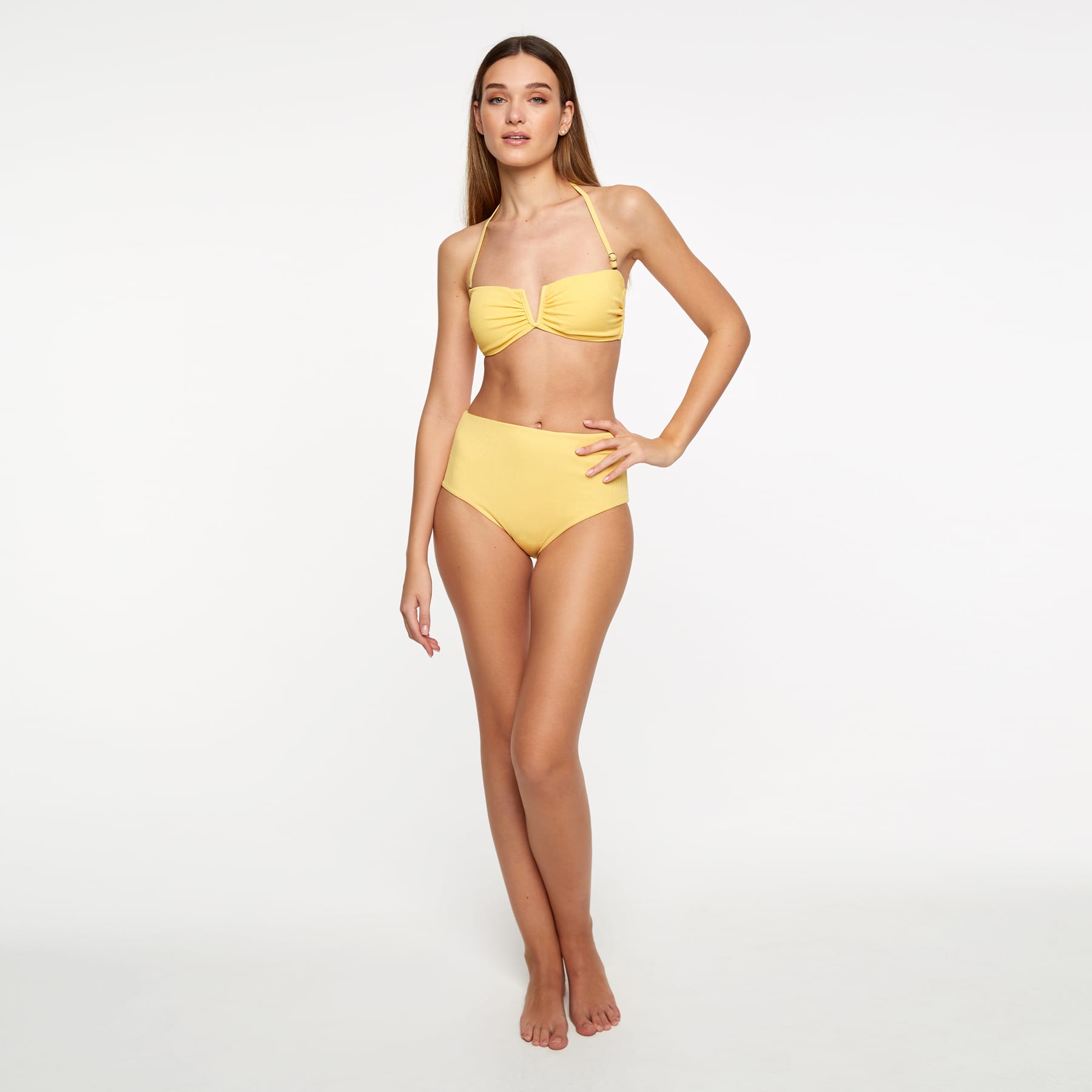 Sadie Bikini Bottom Final Sale - Sunshine Yellow Ribbed