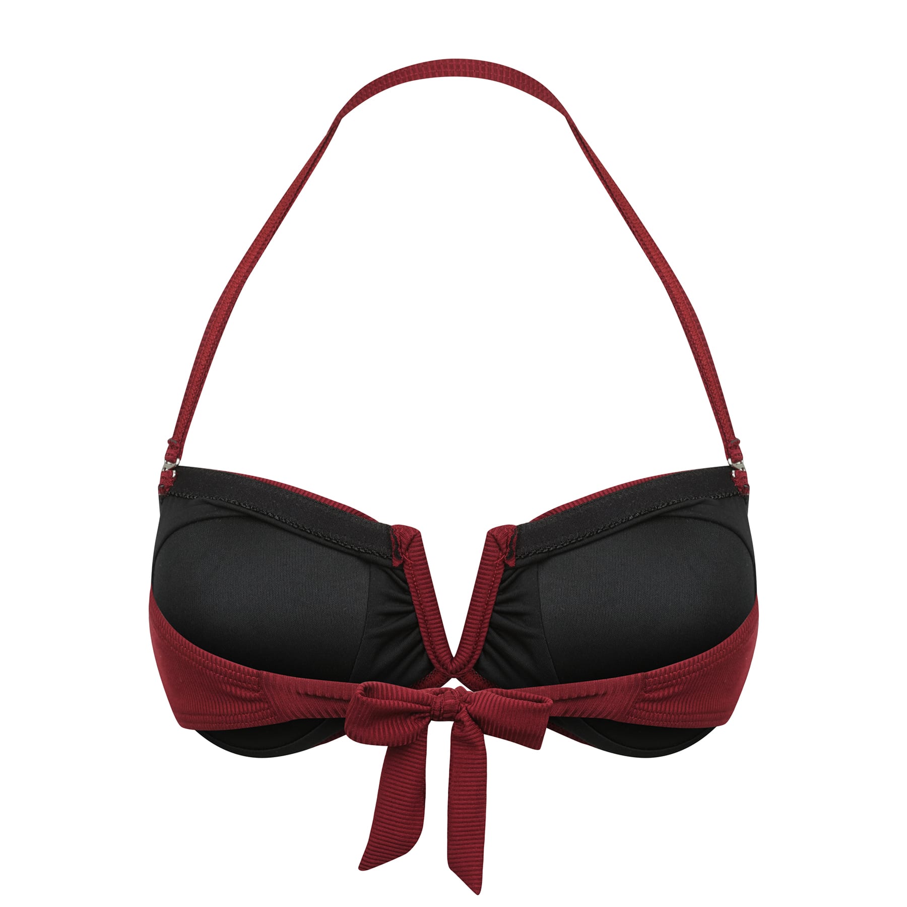 Scarlett Bandeau Top Final Sale - Red Wine Ribbed